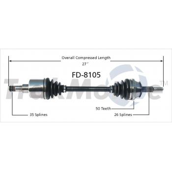 2001 Ford Windstar CV Axle Shaft Front Right TrakMotive FD8105 image 1 of 3