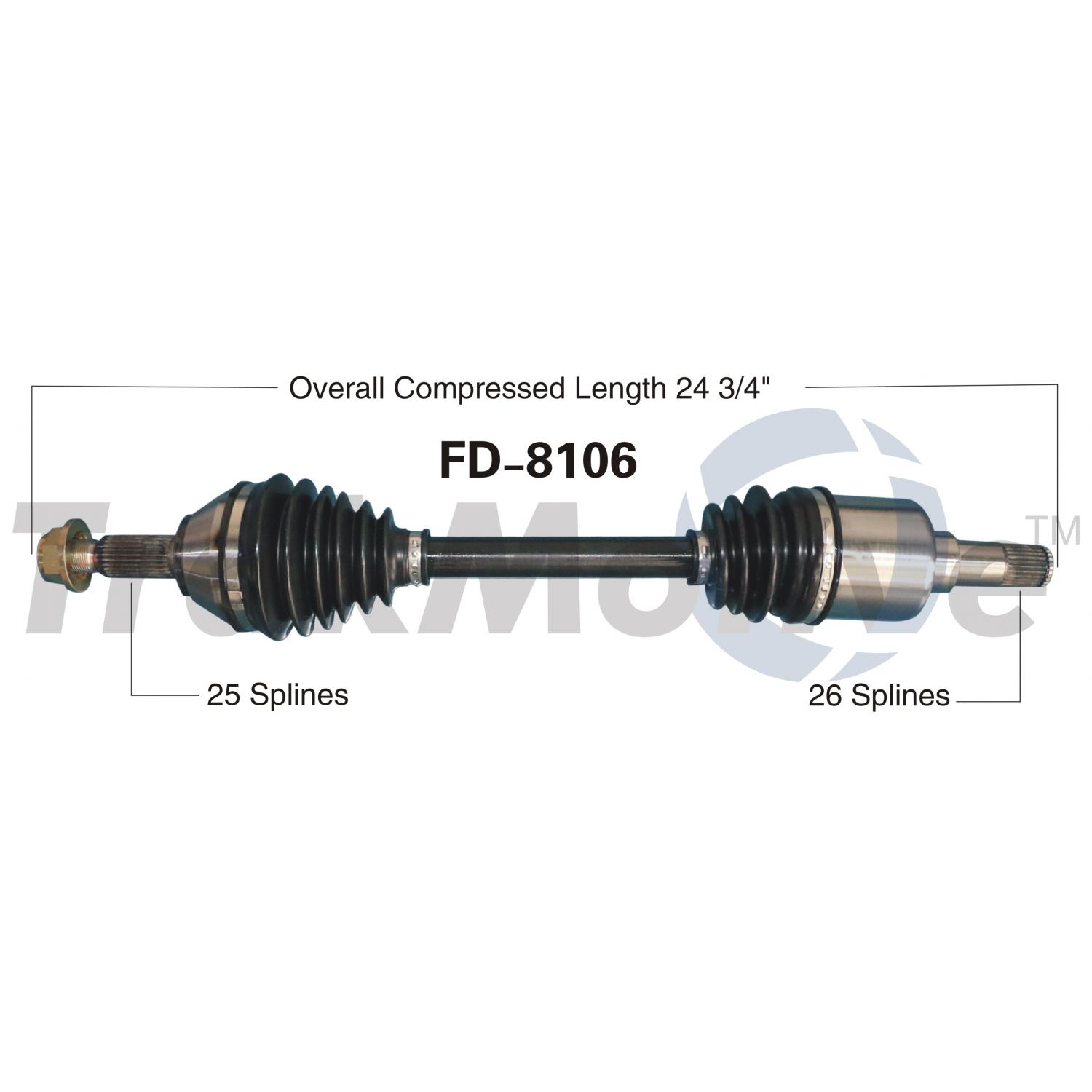 TrakMotive FD8106 - CV Axle Shaft TrakMotive FD8106 CV Axle Shaft product image 1 of 3