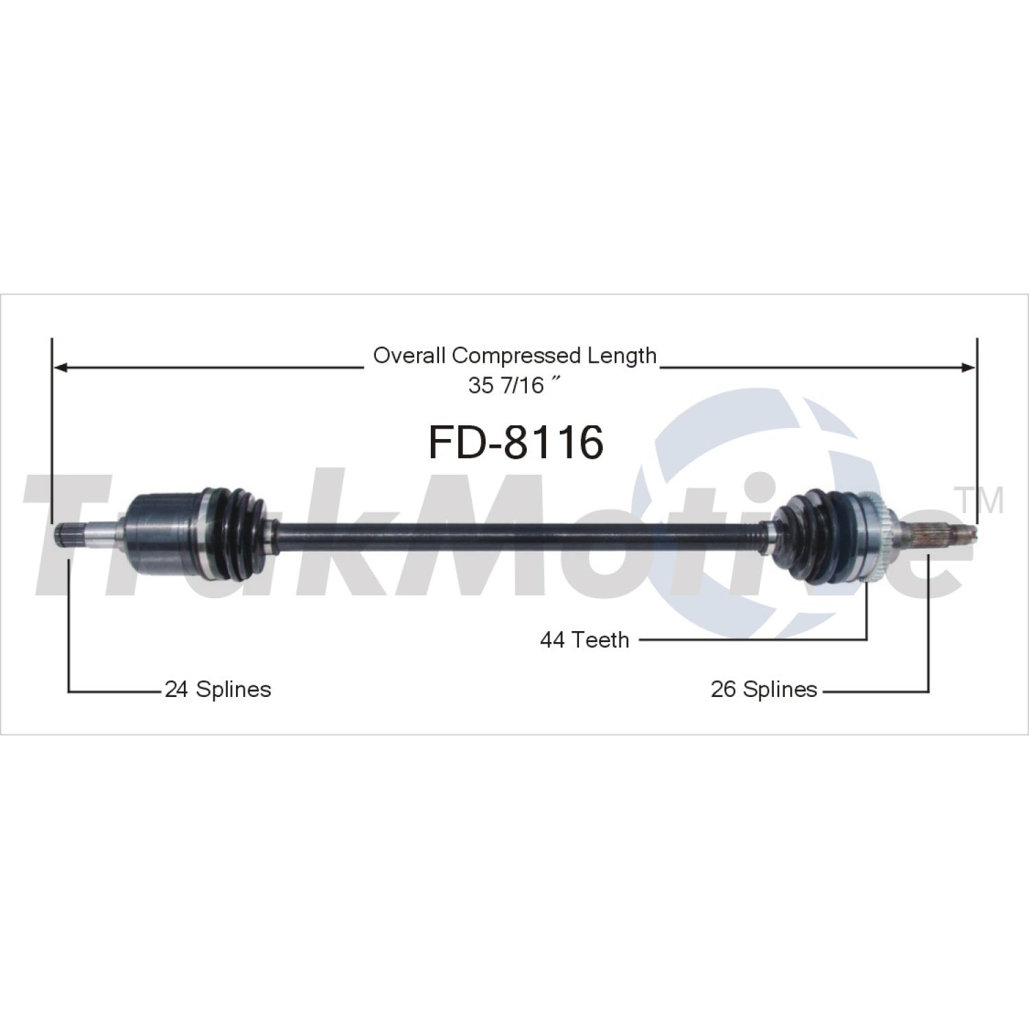TrakMotive FD8116 - CV Axle Shaft TrakMotive FD8116 CV Axle Shaft product image 1 of 3