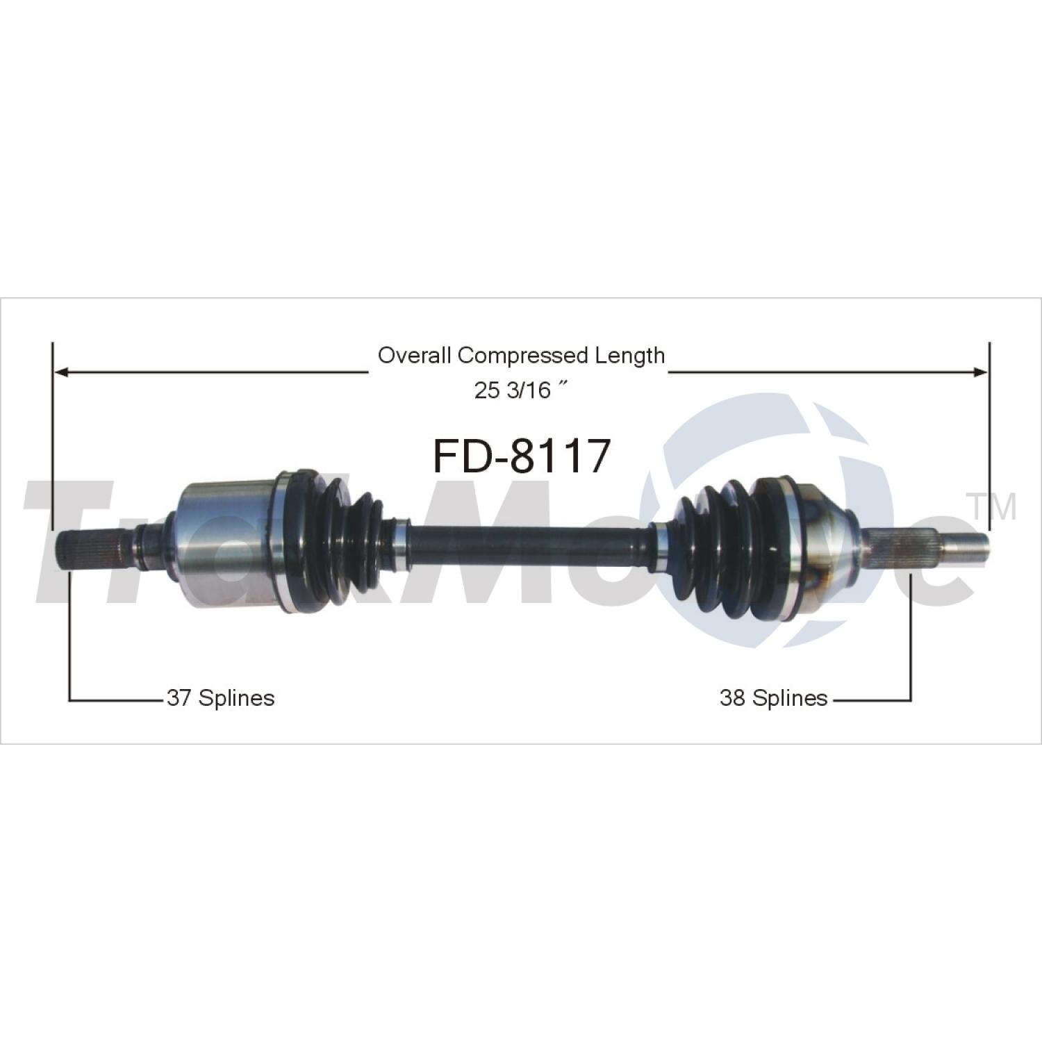 TrakMotive FD8117 - CV Axle Shaft TrakMotive FD8117 CV Axle Shaft product image 1 of 3
