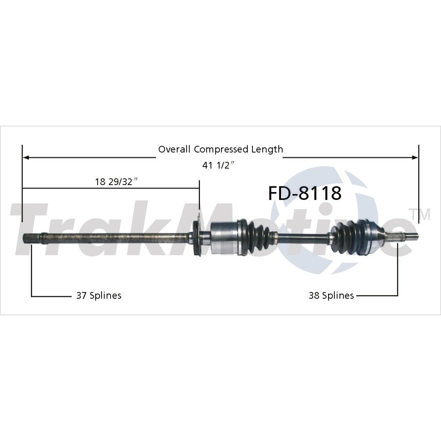TrakMotive FD8118 - CV Axle Shaft TrakMotive FD8118 CV Axle Shaft product image 1 of 3