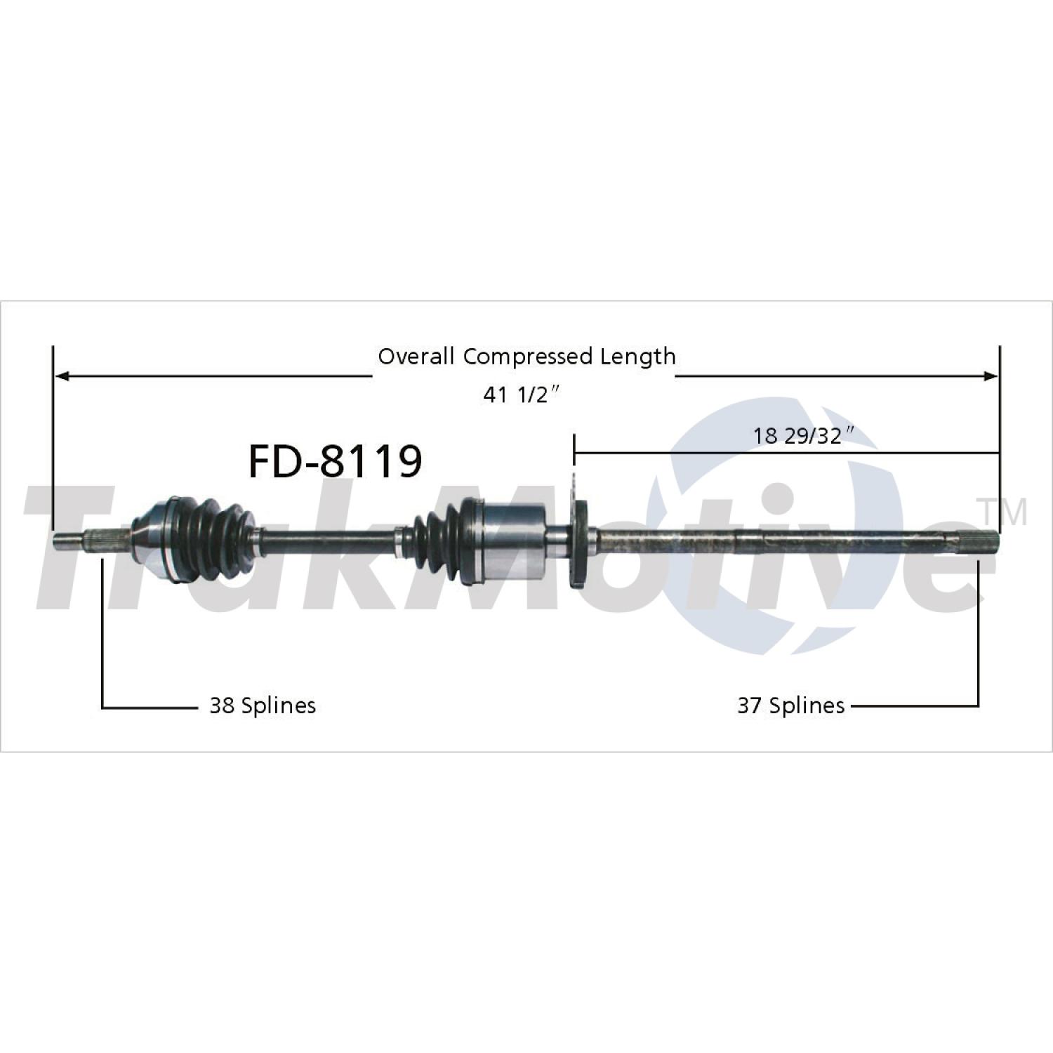 TrakMotive FD8119 - CV Axle Shaft TrakMotive FD8119 CV Axle Shaft product image 1 of 3