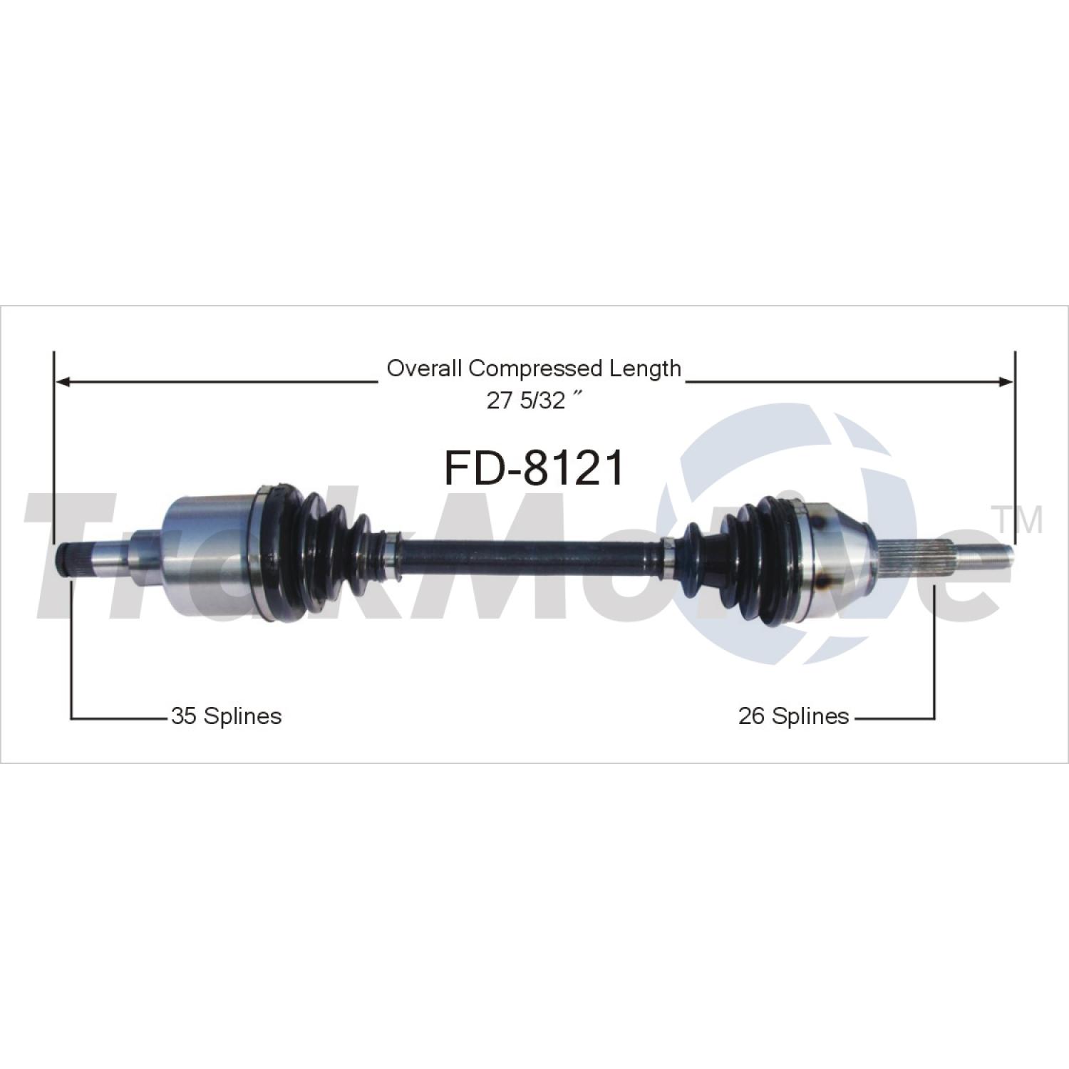 TrakMotive FD8121 - CV Axle Shaft TrakMotive FD8121 CV Axle Shaft product image 1 of 3