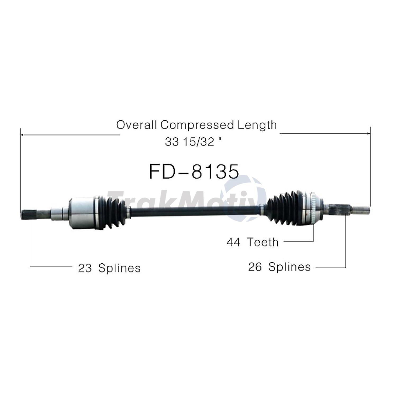 TrakMotive FD8135 - CV Axle Shaft TrakMotive FD8135 CV Axle Shaft product image 1 of 3