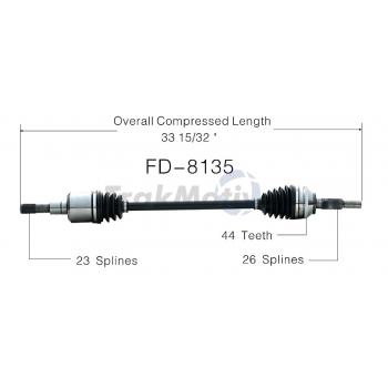 2005 Mercury Mariner CV Axle Shaft Rear Right TrakMotive FD8135 image 1 of 3