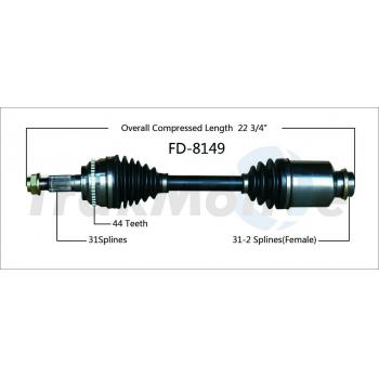 2012 Lincoln MKX CV Axle Shaft Front Right TrakMotive FD8149 image 1 of 3