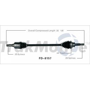 2008 Lincoln MKX CV Axle Shaft Rear Right TrakMotive FD8157 image 1 of 3