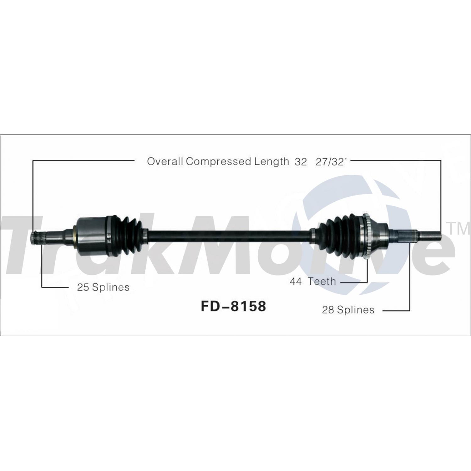 TrakMotive FD8158 - CV Axle Shaft TrakMotive FD8158 CV Axle Shaft product image 1 of 3