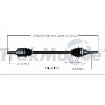 2008 Lincoln MKX CV Axle Shaft Rear Left TrakMotive FD8158 image 1 of 3