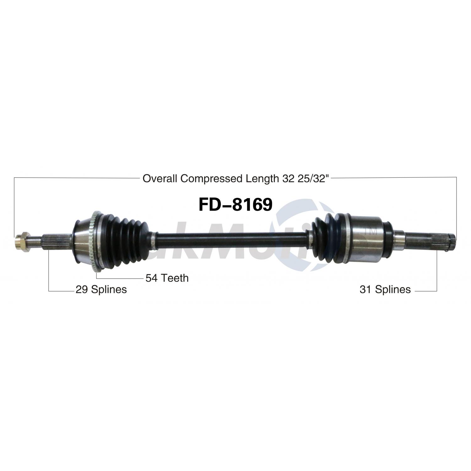 TrakMotive FD8169 - CV Axle Shaft TrakMotive FD8169 CV Axle Shaft product image 1 of 3