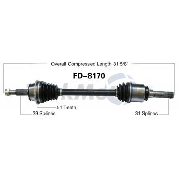 2004 Ford Explorer CV Axle Shaft Rear Left TrakMotive FD8170 image 1 of 3
