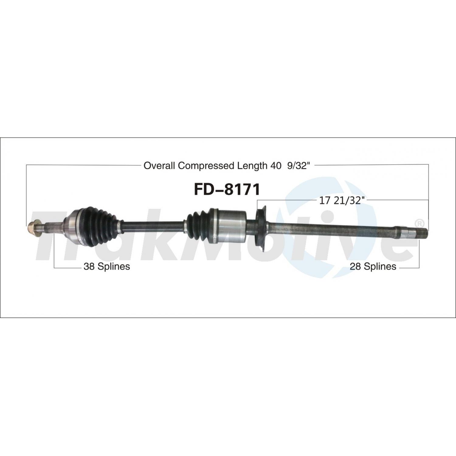 TrakMotive FD8171 - CV Axle Shaft TrakMotive FD8171 CV Axle Shaft product image 1 of 3