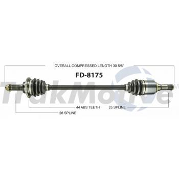2011 Ford Fusion CV Axle Shaft Rear Left TrakMotive FD8175 image 1 of 3