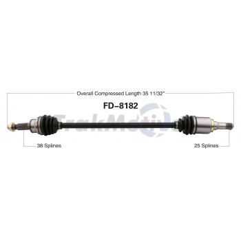 2011 Ford Taurus CV Axle Shaft Rear Right TrakMotive FD8182 image 1 of 3