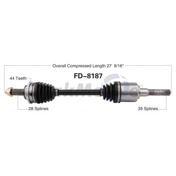 2011 Ford Fusion CV Axle Shaft Front Left TrakMotive FD8187 image 1 of 3