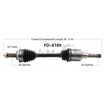2011 Ford Fusion CV Axle Shaft Front Left TrakMotive FD8189 image 1 of 3