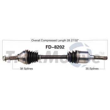2014 Ford Explorer CV Axle Shaft Front Left TrakMotive FD8202 image 1 of 3
