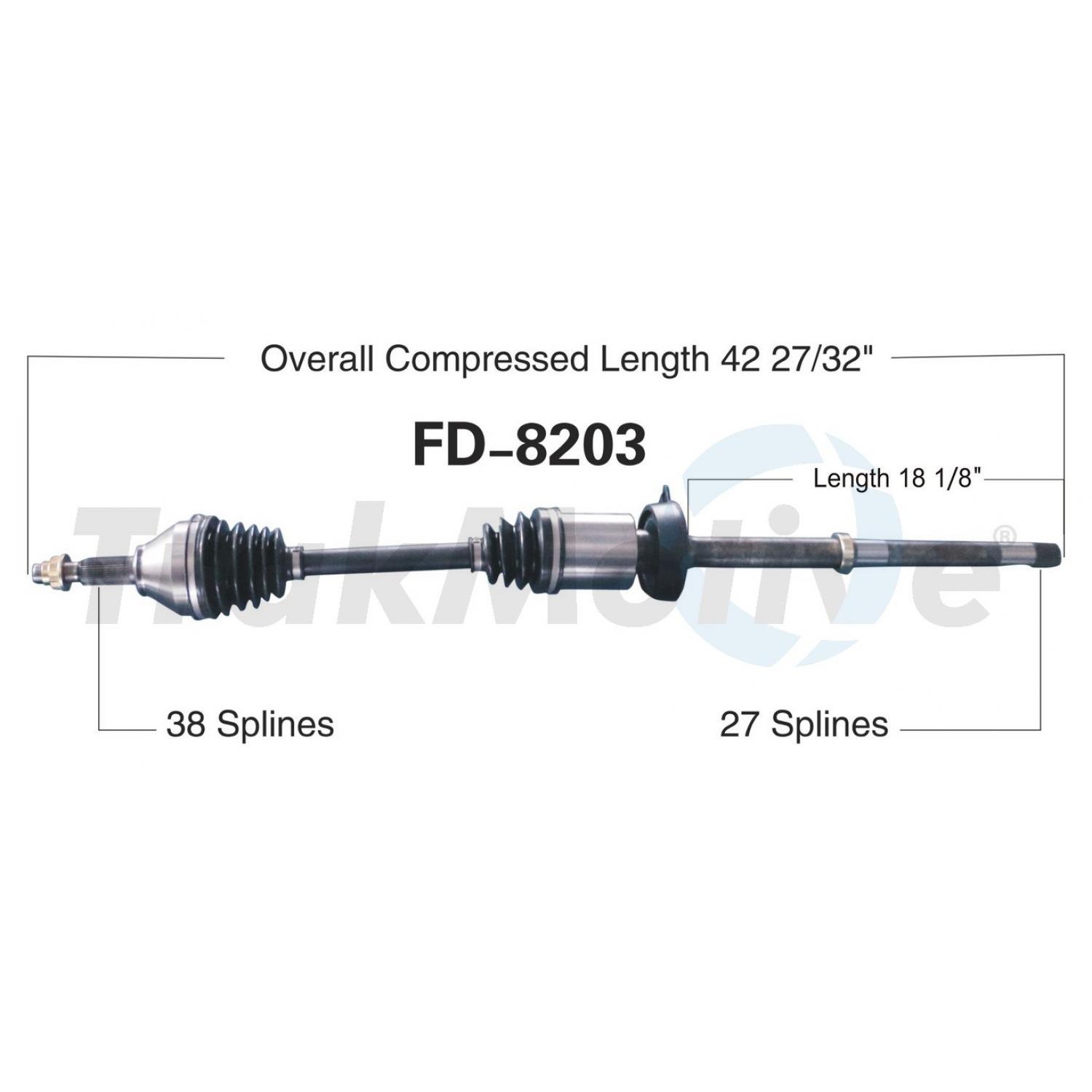 TrakMotive FD8203 - CV Axle Shaft TrakMotive FD8203 CV Axle Shaft product image 1 of 3