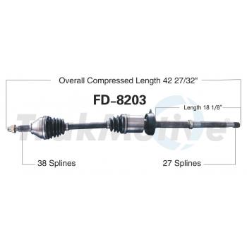 2013 Ford Police Interceptor Utility CV Axle Shaft Front Right TrakMotive FD8203 image 1 of 3