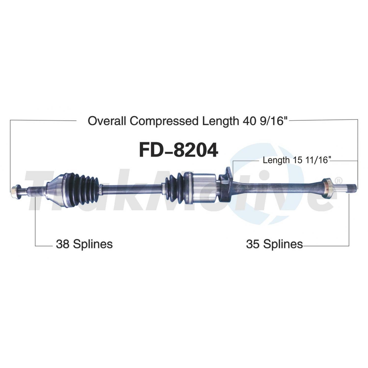 TrakMotive FD8204 - CV Axle Shaft TrakMotive FD8204 CV Axle Shaft product image 1 of 3