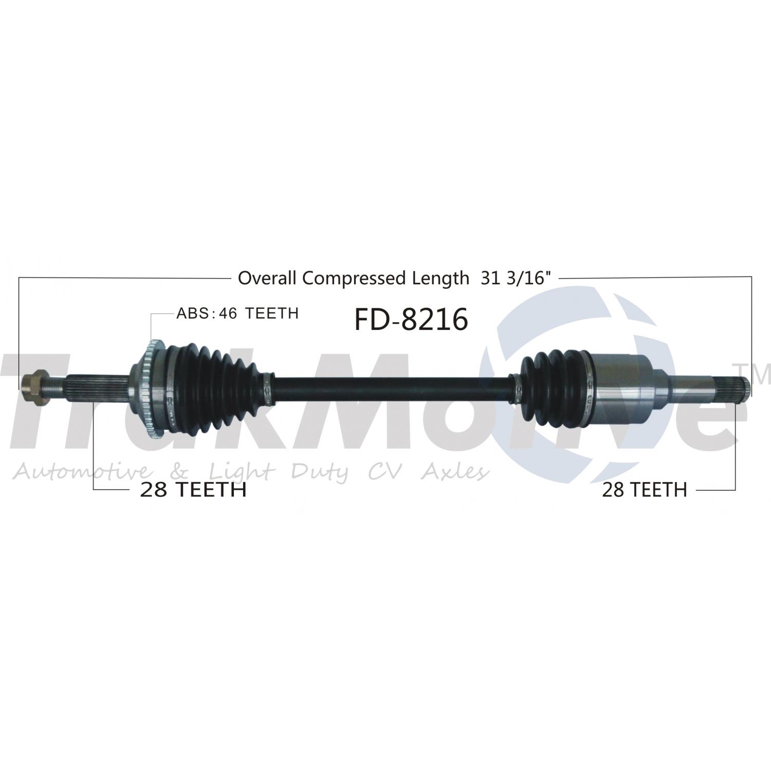 TrakMotive FD8216 - CV Axle Shaft TrakMotive FD8216 CV Axle Shaft product image 1 of 3