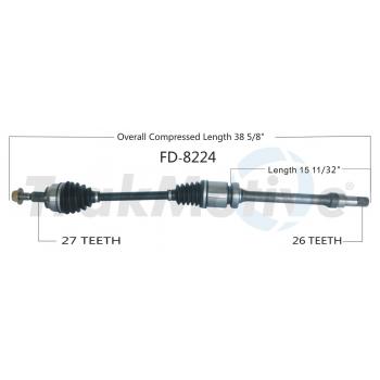 2018 Ford Focus CV Axle Shaft Front Right TrakMotive FD8224 image 1 of 3