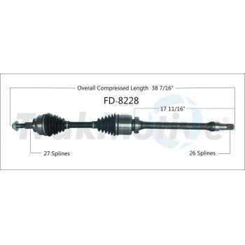 2018 Ford Focus CV Axle Shaft Front Right TrakMotive FD8228 image 1 of 3