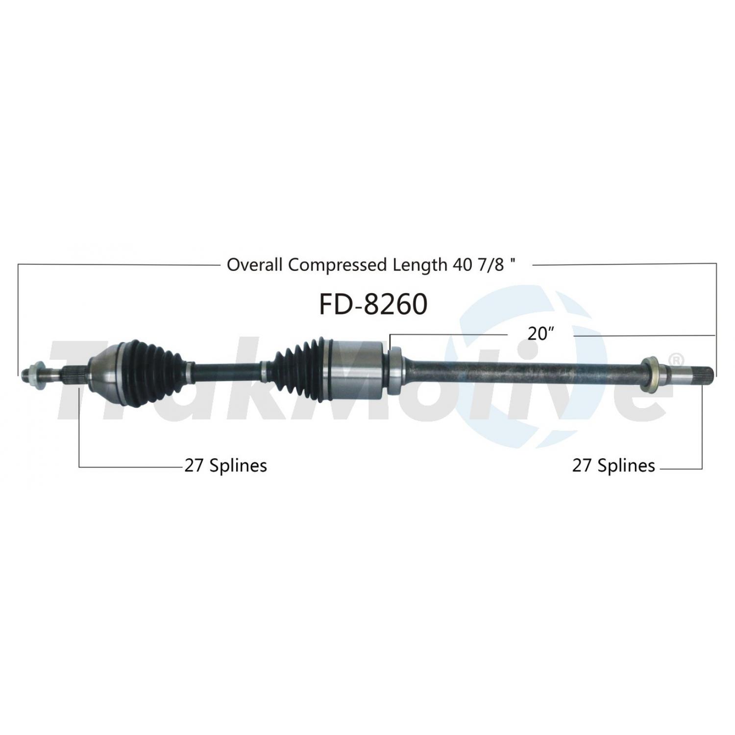 TrakMotive FD8260 - CV Axle Shaft TrakMotive FD8260 CV Axle Shaft product image 1 of 3