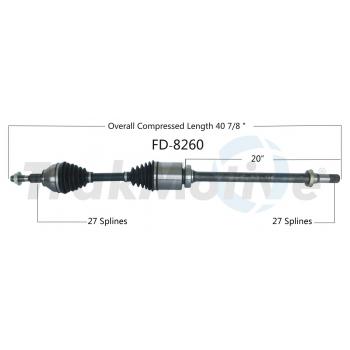 2014 Lincoln MKZ CV Axle Shaft Front Right TrakMotive FD8260 image 1 of 3