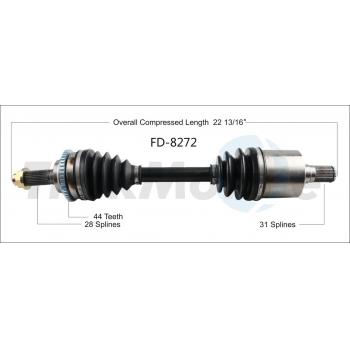 2009 Lincoln MKZ CV Axle Shaft Front Left TrakMotive FD8272 image 1 of 3