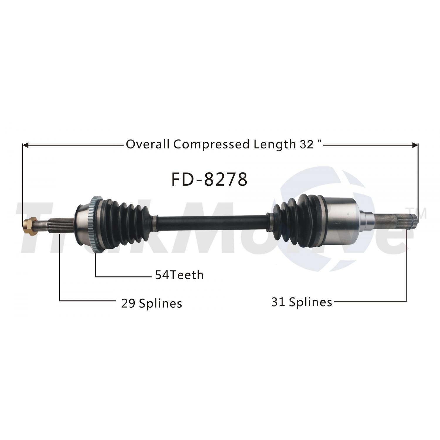 TrakMotive FD8278 - CV Axle Shaft TrakMotive FD8278 CV Axle Shaft product image 1 of 3