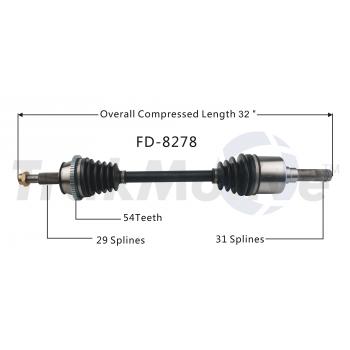 2010 Ford Explorer CV Axle Shaft Rear Left TrakMotive FD8278 image 1 of 3