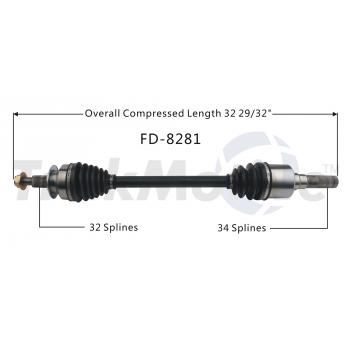 2016 Ford Mustang CV Axle Shaft Rear Right TrakMotive FD8281 image 1 of 3