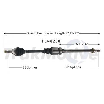 2011 Ford Fiesta CV Axle Shaft Front Right TrakMotive FD8288 image 1 of 3