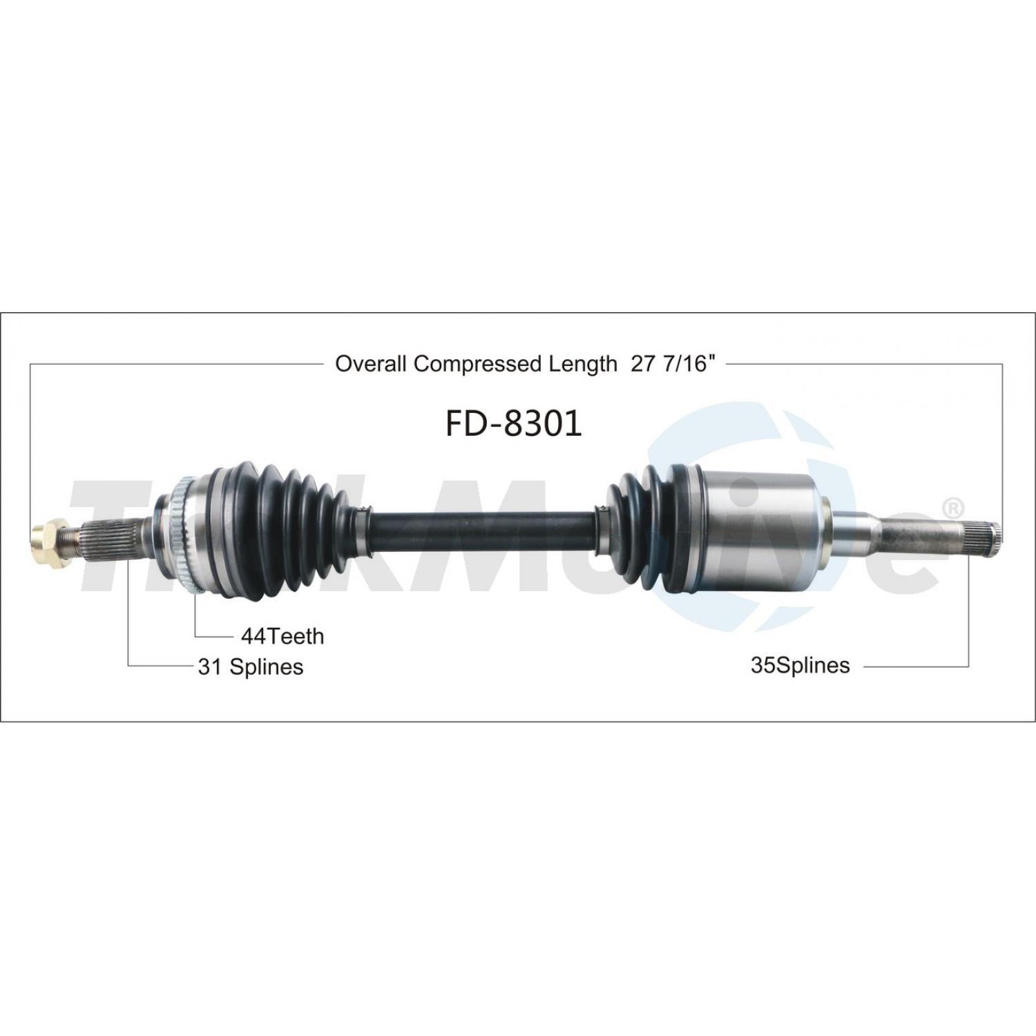 TrakMotive FD8301 CV Axle Shaft product image 1 of 3