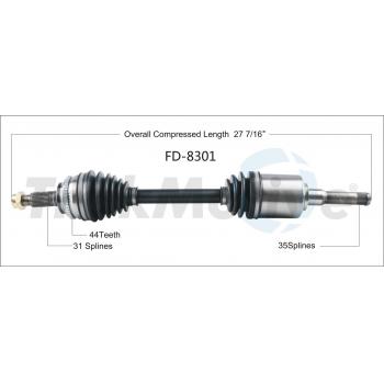 2012 Ford Edge CV Axle Shaft Front Left TrakMotive FD8301 image 1 of 3