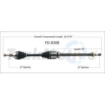 2015 Ford Edge CV Axle Shaft Front Right TrakMotive FD8308 image 1 of 3