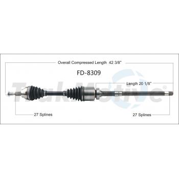 2015 Ford Edge CV Axle Shaft Front Right TrakMotive FD8309 image 1 of 3