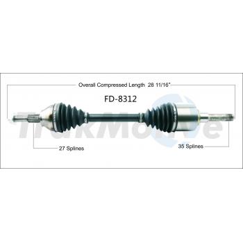 2015 Ford Edge CV Axle Shaft Front Left TrakMotive FD8312 image 1 of 3