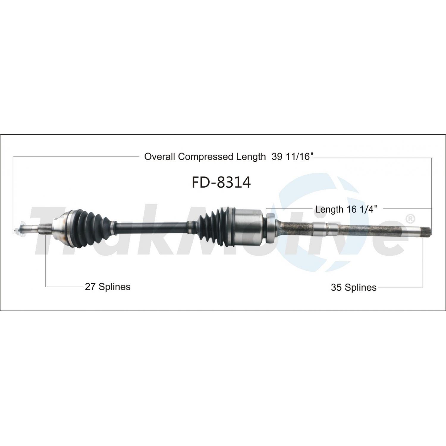 TrakMotive FD8314 - CV Axle Shaft TrakMotive FD8314 CV Axle Shaft product image 1 of 3