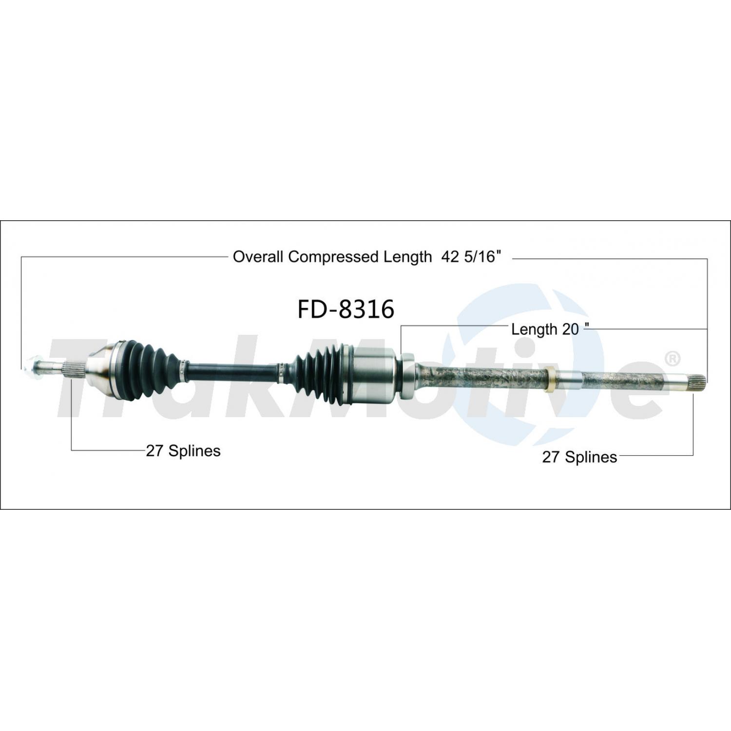 TrakMotive FD8316 - CV Axle Shaft TrakMotive FD8316 CV Axle Shaft product image 1 of 3