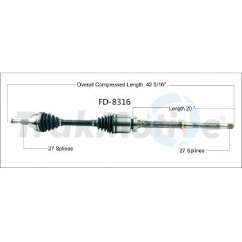 2015 Ford Edge CV Axle Shaft Front Right TrakMotive FD8316 image 1 of 3