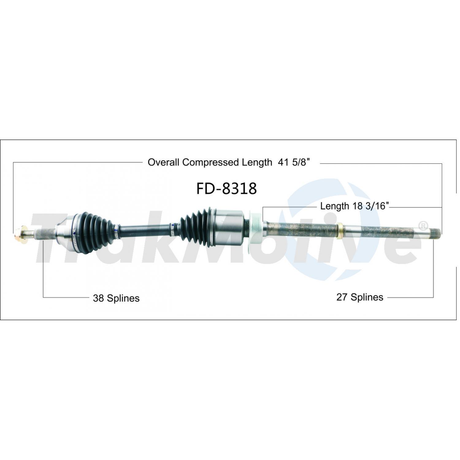 TrakMotive FD8318 - CV Axle Shaft TrakMotive FD8318 CV Axle Shaft product image 1 of 3