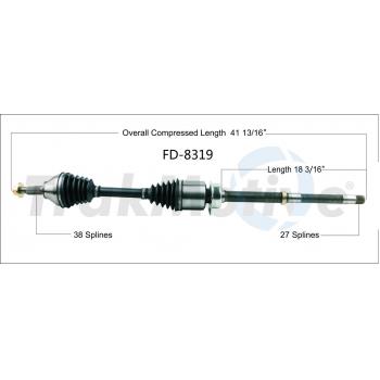 2018 Lincoln MKT CV Axle Shaft Front Right TrakMotive FD8319 image 1 of 3