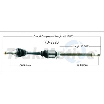 2018 Lincoln MKT CV Axle Shaft Front Right TrakMotive FD8320 image 1 of 3