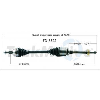 2015 Ford Transit Connect CV Axle Shaft Front Right TrakMotive FD8322 image 1 of 3