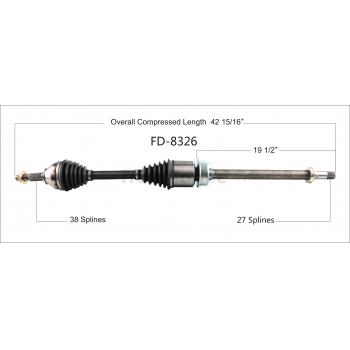 2017 Ford Explorer CV Axle Shaft Front Right TrakMotive FD8326 image 1 of 3
