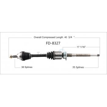 2017 Ford Explorer CV Axle Shaft Front Right TrakMotive FD8327 image 1 of 3