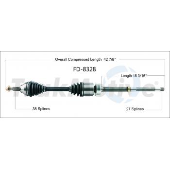 2018 Ford Police Interceptor Utility CV Axle Shaft Front Right TrakMotive FD8328 image 1 of 3