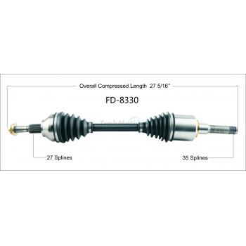 2018 Ford Fusion CV Axle Shaft Front Left TrakMotive FD8330 image 1 of 3
